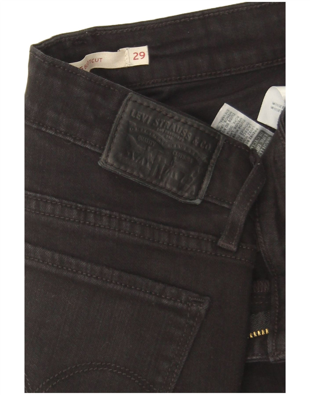 Levi's Womens 715 Bootcut Jeans W29 L33 Black Cotton