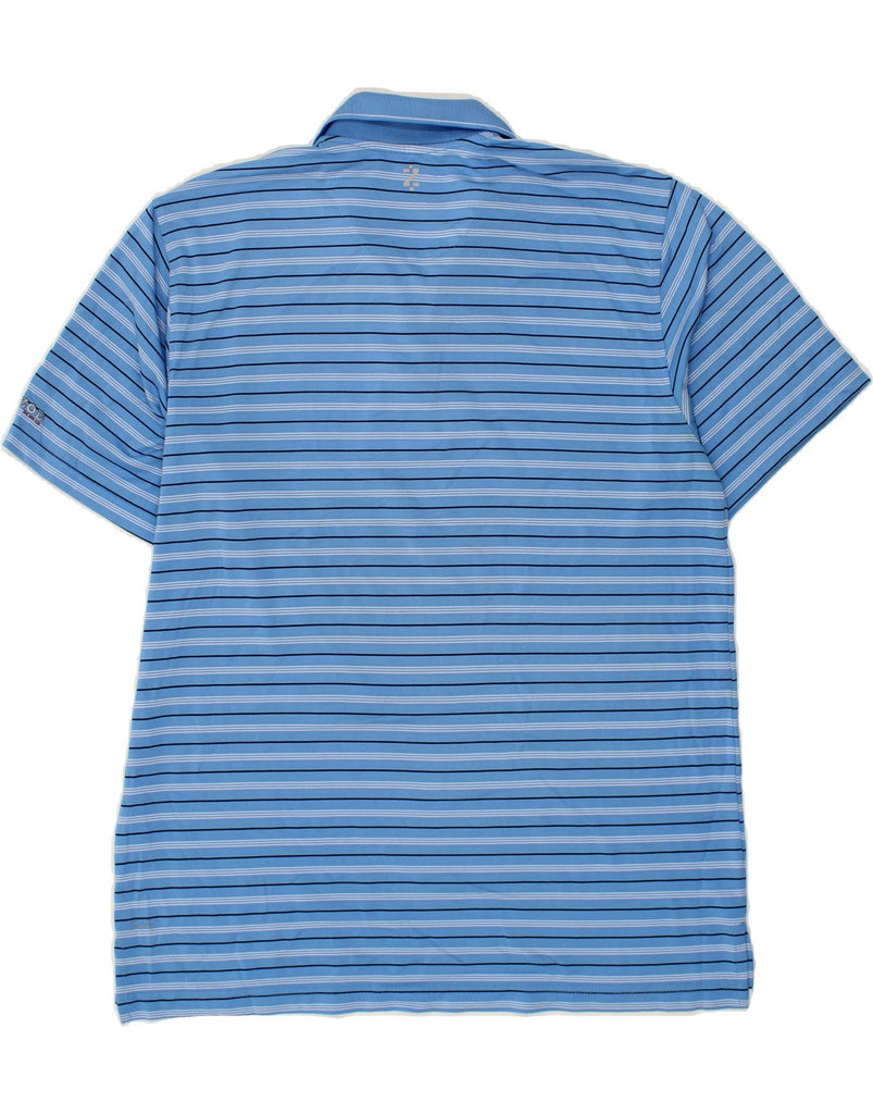 IZOD Mens Polo Shirt XL Blue Striped Polyester Vintage Izod and Second-Hand Izod from Messina Hembry 