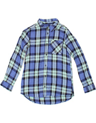 GAP Boys Flannel Shirt 10-11 Years Large Blue Check Cotton