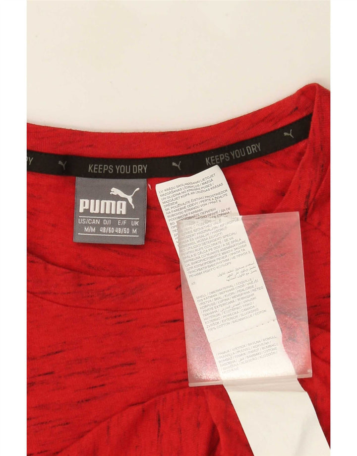 Puma Mens T-Shirt Top Medium Red Flecked Cotton