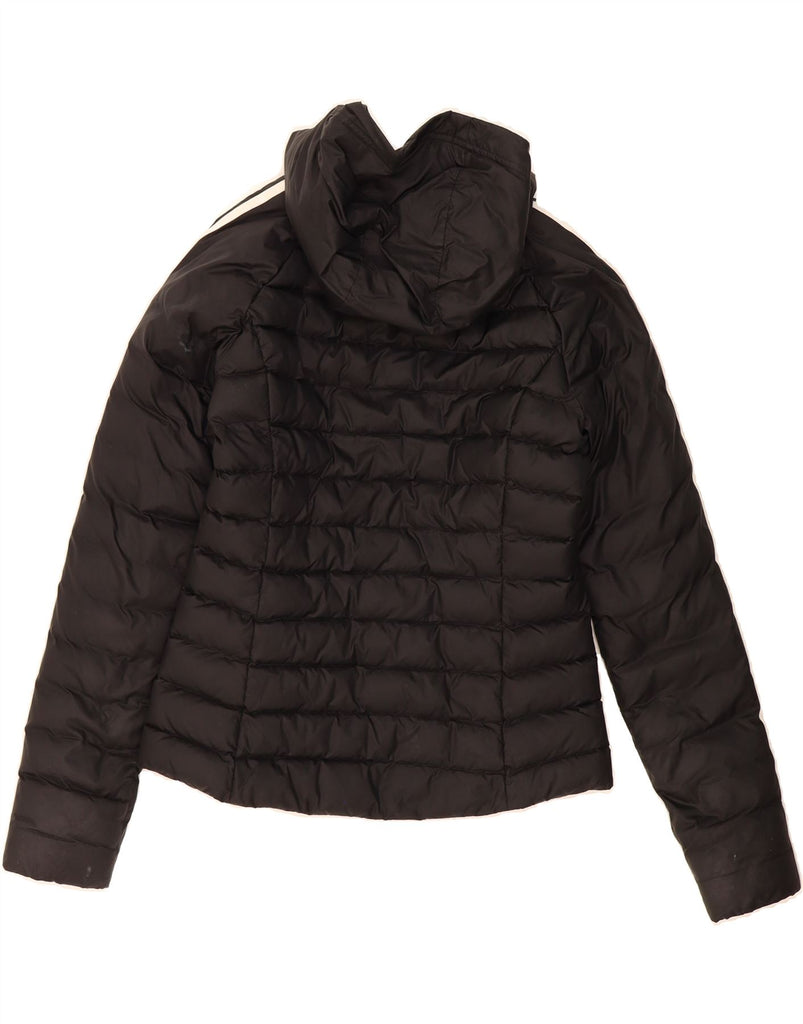 ADIDAS Womens Hooded Padded Jacket UK 10 Small  Black Polyamide Vintage Adidas and Second-Hand Adidas from Messina Hembry 