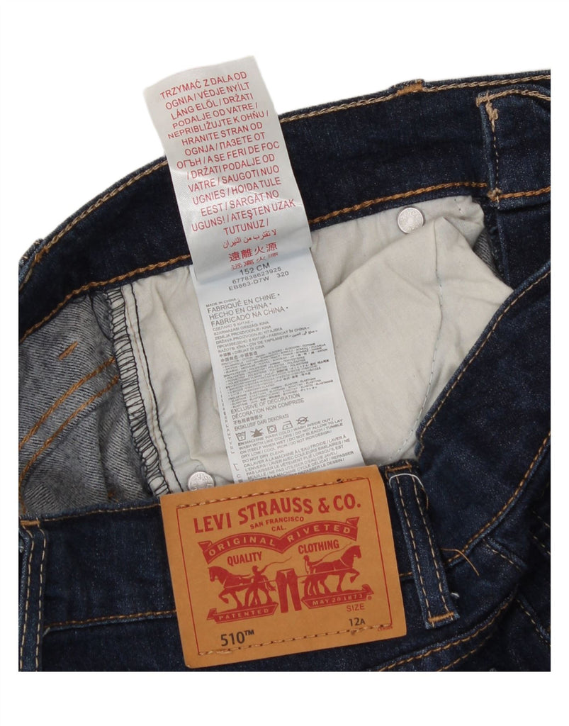 LEVI'S Girls 510 Skinny Jeans 11-12 Years W28 L28 Navy Blue Cotton Vintage Levi's and Second-Hand Levi's from Messina Hembry 