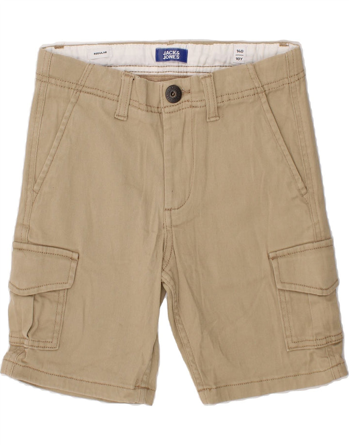 JACK & JONES Boys Regular Cargo Shorts 9-10 Years W24 Beige Cotton Vintage Jack & Jones and Second-Hand Jack & Jones from Messina Hembry 