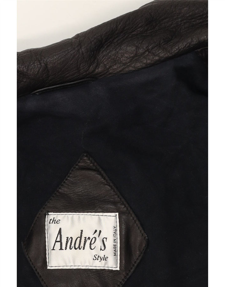 Vintage Mens Leather Jacket UK 40 Large Black Leather