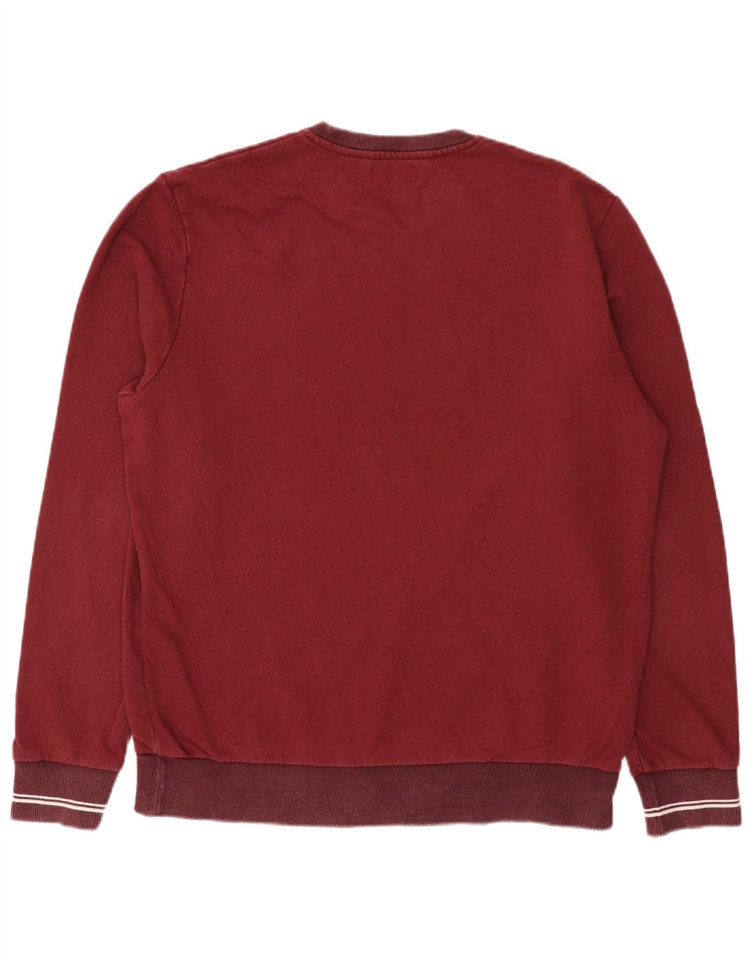 Fred Perry Mens Sweatshirt Jumper Large Burgundy Cotton