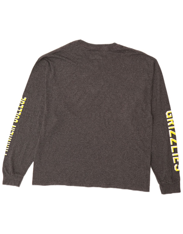 Champion Mens Franklin College Graphic Top Long Sleeve XL Grey Cotton