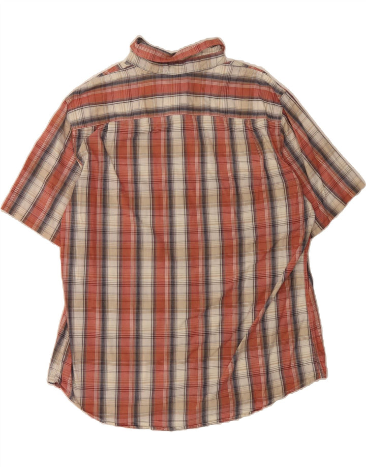 DOCKERS Mens Short Sleeve Shirt Size 16/16 1/2 Large Red Check Cotton Vintage Dockers and Second-Hand Dockers from Messina Hembry 