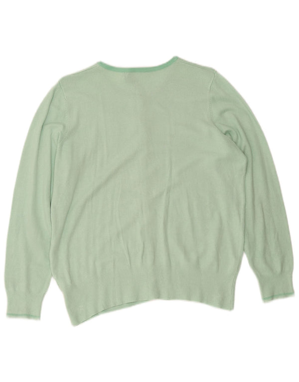 Marks & Spencer Womens Cardigan Sweater UK 16 Large Green Viscose