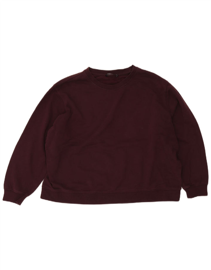 Marks & Spencer Womens Crop Oversized Sweatshirt Jumper UK 18 XL Burgundy