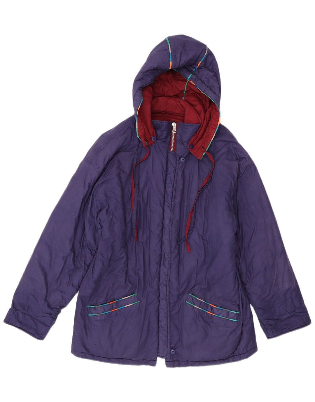 DW-Shop Womens Oversized Hooded Windbreaker Jacket EU 36 Small Purple