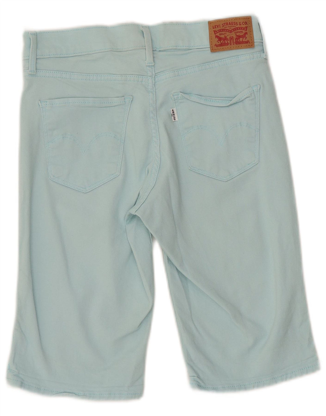 LEVI'S Womens Denim Shorts W27 Small  Turquoise Cotton