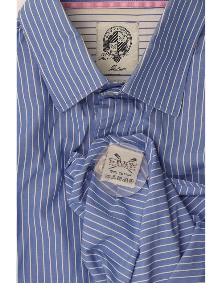 Crew Clothing Mens Shirt Medium Blue Pinstripe Cotton