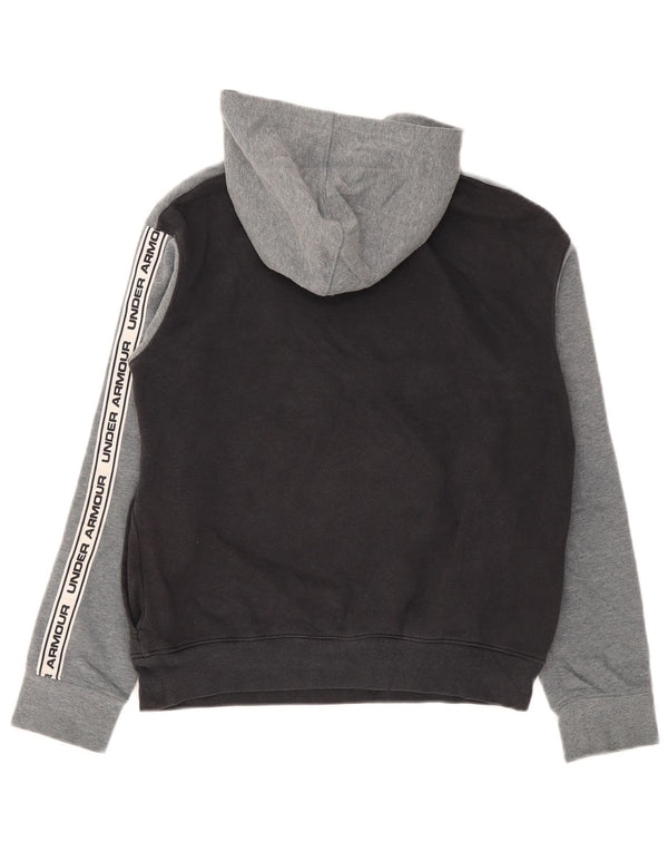 Under Armour Boys Cold Gear Hoodie Jumper 13-14 Years XL Grey Colourblock