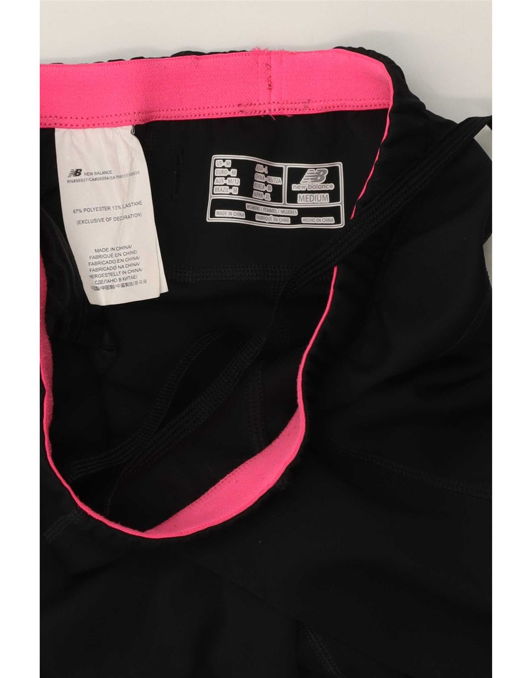 New Balance Womens Capri Tracksuit Trousers UK 12 Medium Black Polyester