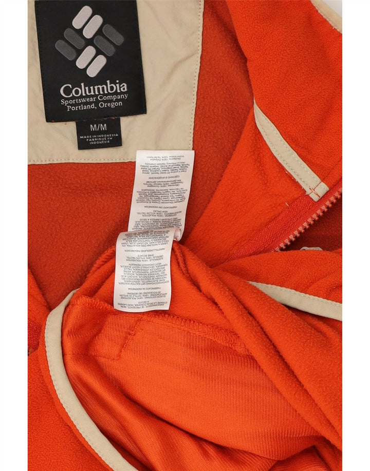COLUMBIA Mens Fleece Jacket UK 38 Medium Orange Polyester