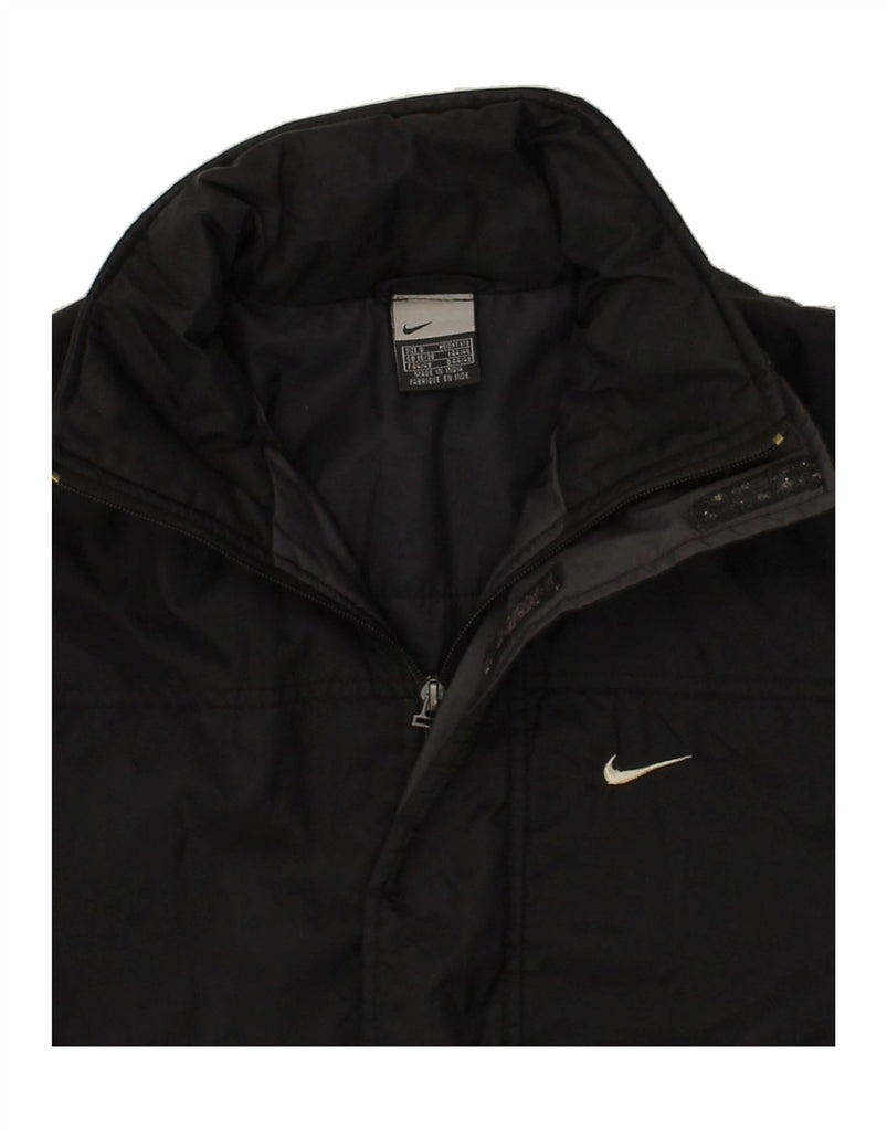 NIKE Mens Windbreaker Jacket UK 36 Small Black Nylon | Vintage Nike | Thrift | Second-Hand Nike | Used Clothing | Messina Hembry 