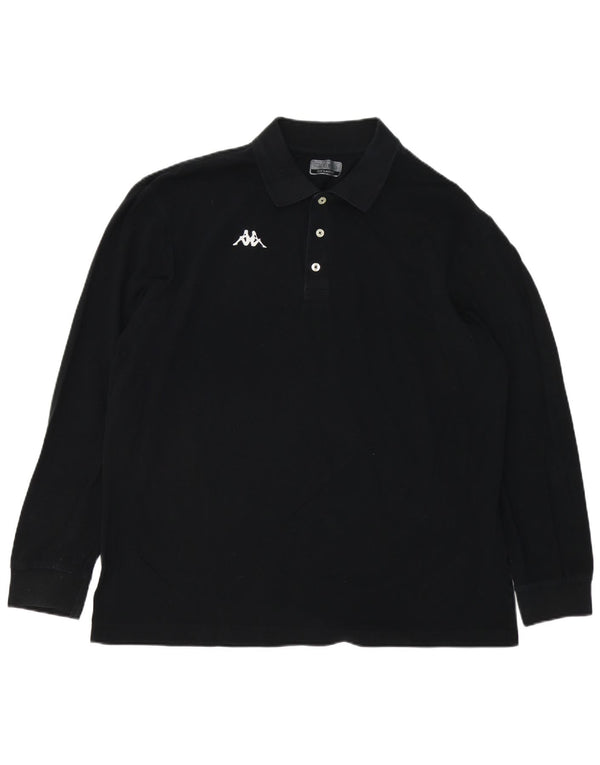 Kappa Mens Long Sleeve Polo Shirt 3XL Black Cotton