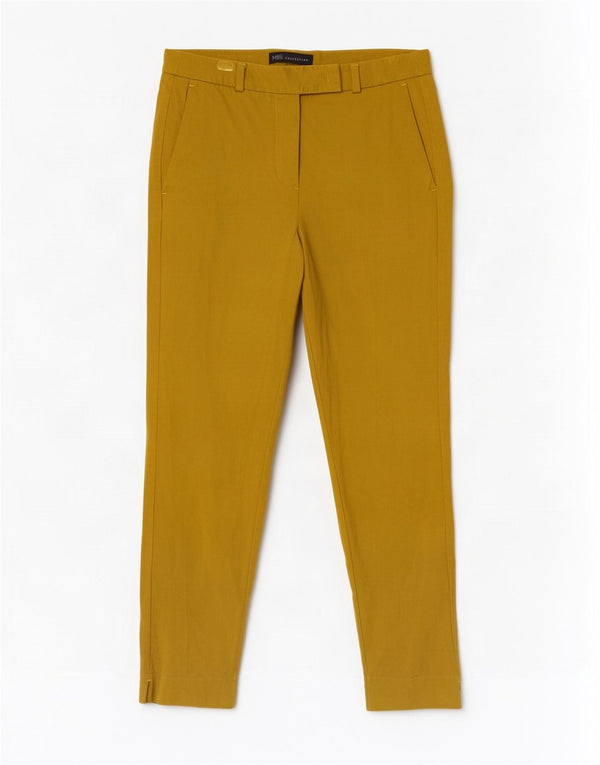 Marks & Spencer Womens Crop Chino Trousers UK 10 Small W28 L26 Yellow
