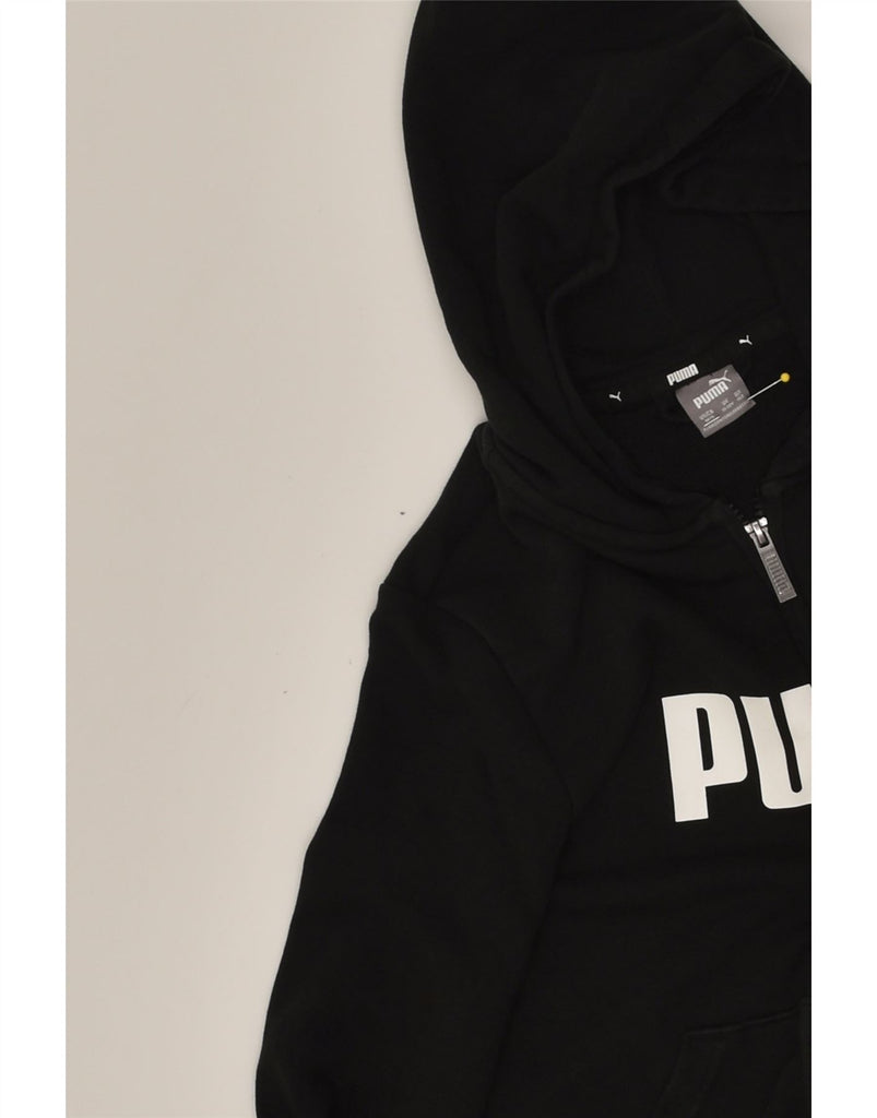 PUMA Boys Graphic Zip Hoodie Sweater 11-12 Years Black Cotton | Vintage Puma | Thrift | Second-Hand Puma | Used Clothing | Messina Hembry 