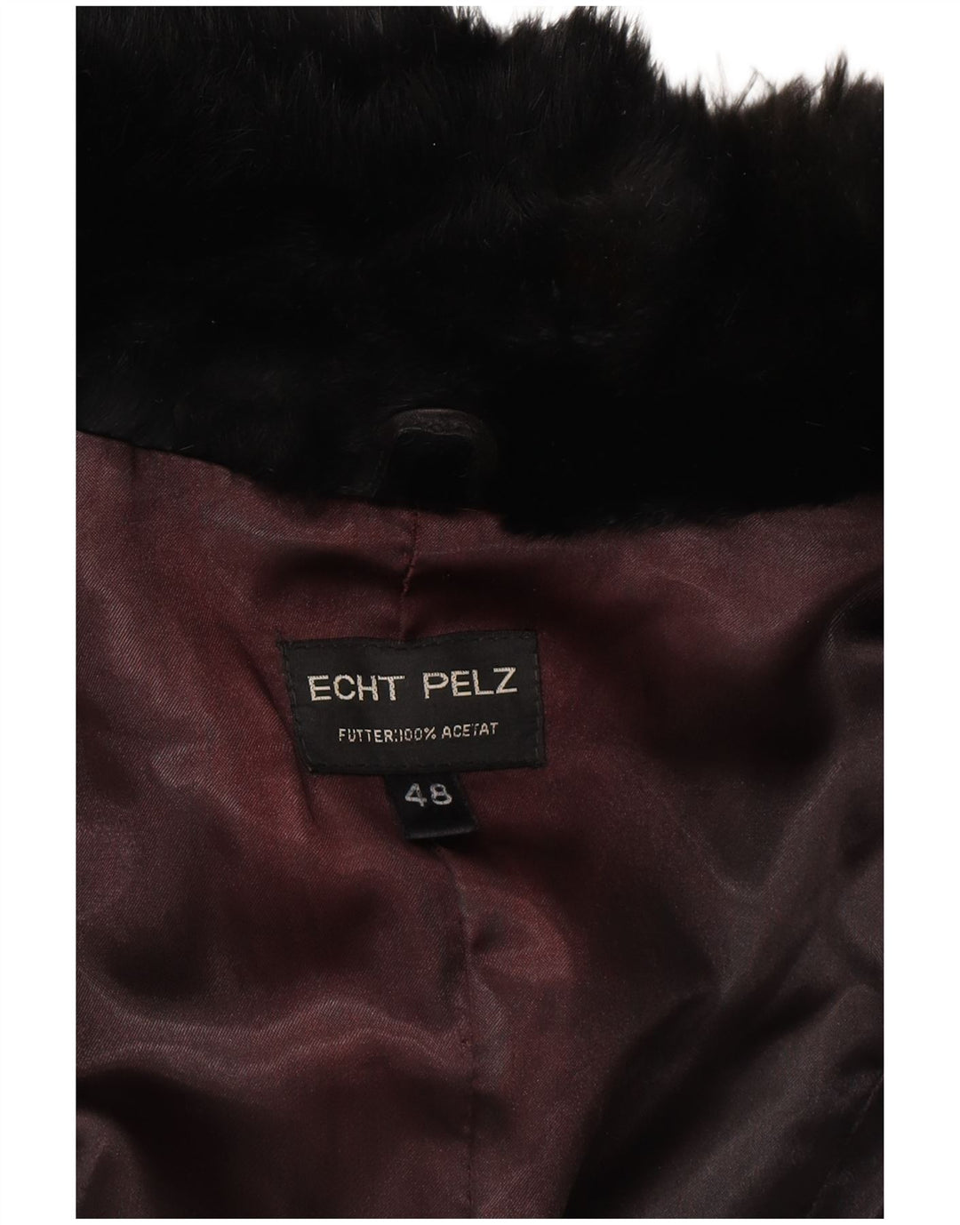 Vintage Womens Fur Jacket EU 48 2XL Black Real Fur