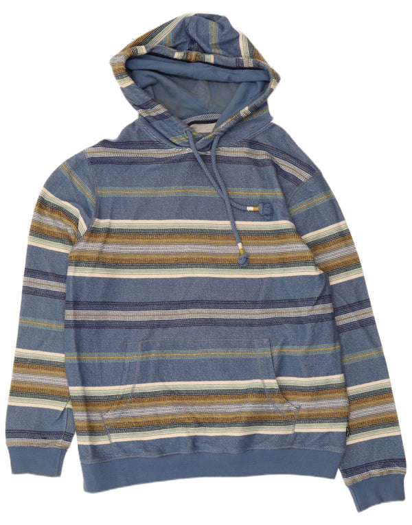 Fat Face Mens Hoodie Jumper XL Blue Striped Cotton