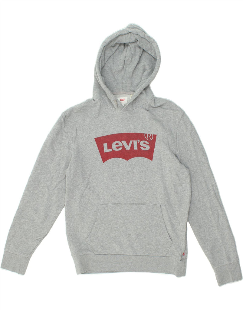 LEVI'S Mens Graphic Hoodie Jumper Medium Grey Cotton Vintage Levi's and Second-Hand Levi's from Messina Hembry 