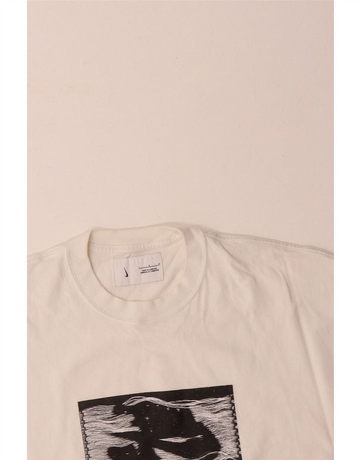 NIKE Mens Graphic T-Shirt Top Large White Cotton