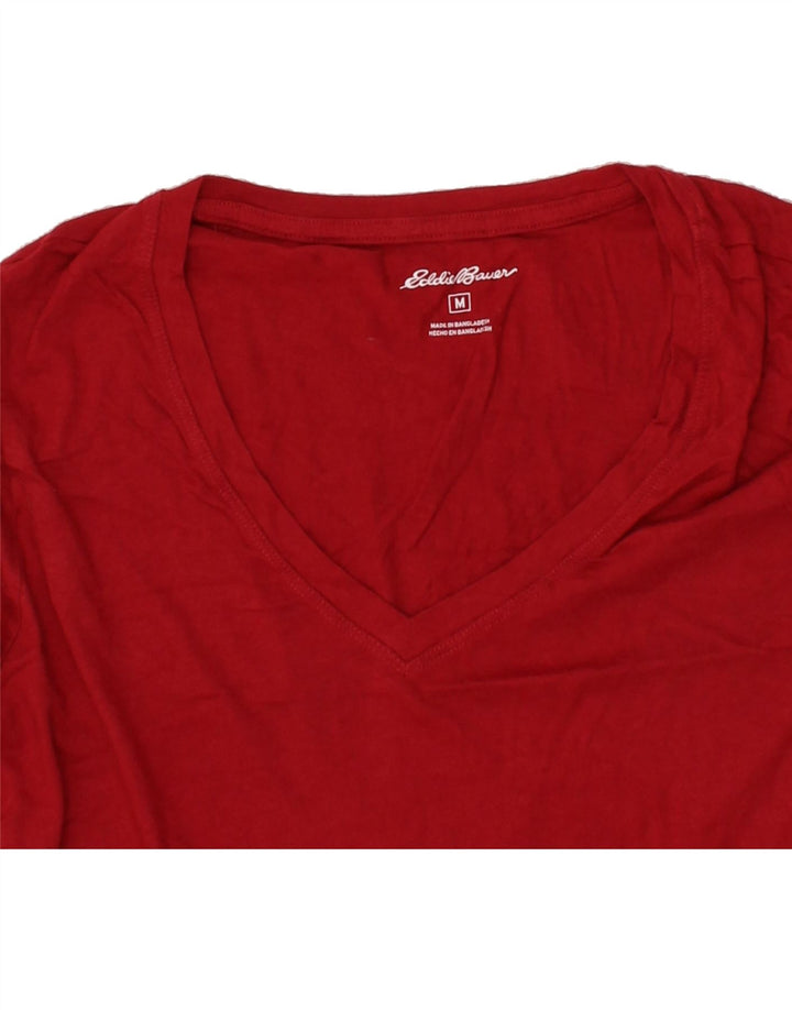 EDDIE BAUER Womens T-Shirt Top UK 12 Medium Red Cotton Vintage Eddie Bauer and Second-Hand Eddie Bauer from Messina Hembry 