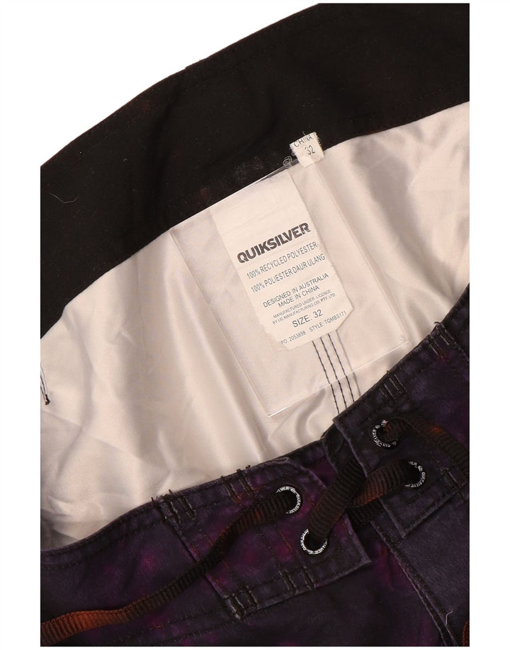 Quiksilver Mens Graphic Swimming Shorts Medium  Purple Tie Dye Polyester
