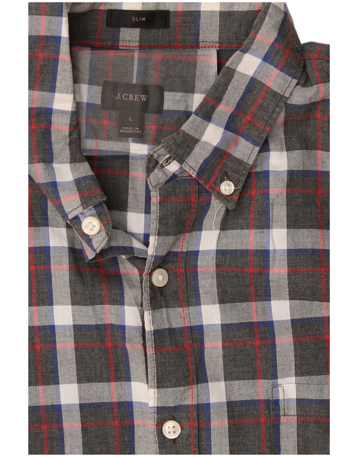 J. Crew Mens Slim Shirt Large Grey Check