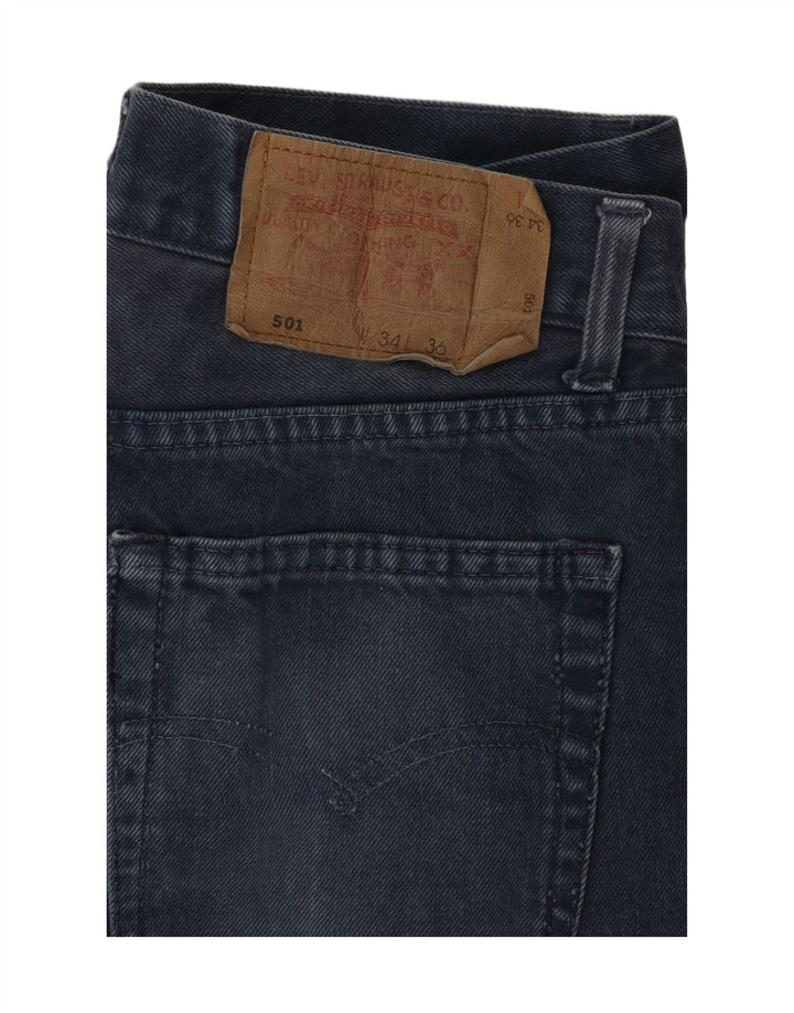 LEVI'S Mens 501 Denim Shorts W34 Large Navy Blue