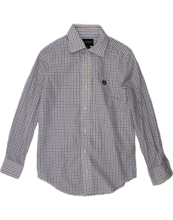 RALPH LAUREN Boys Shirt 7-8 Years Blue Check Cotton Vintage Ralph Lauren and Second-Hand Ralph Lauren from Messina Hembry 