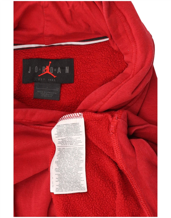 Jordan Mens Hoodie Jumper Small Red Cotton