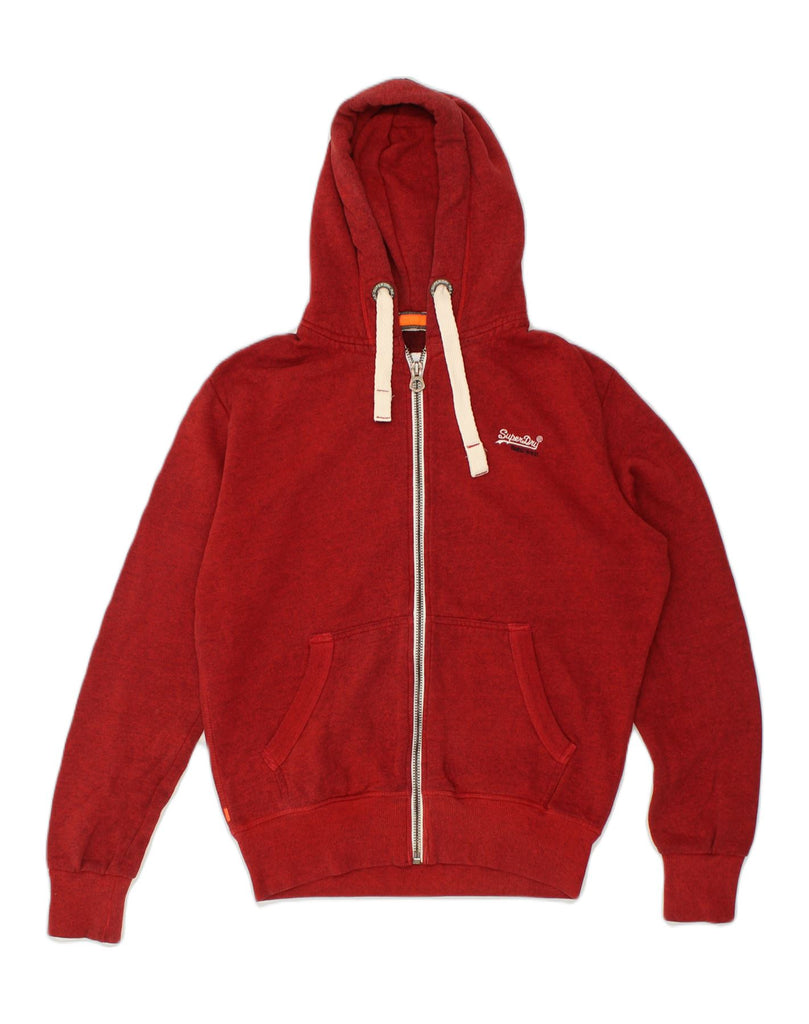 SUPERDRY Mens Zip Hoodie Sweater Small Red Cotton | Vintage Superdry | Thrift | Second-Hand Superdry | Used Clothing | Messina Hembry 