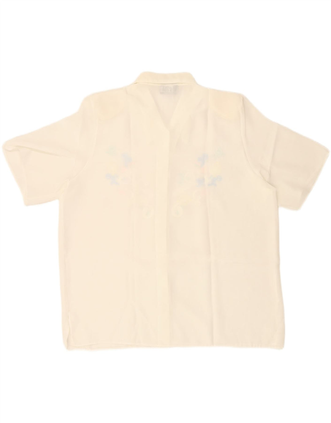DA VINCI Womens Short Sleeve Shirt Blouse UK 18 XL Off White Polyester Vintage Da Vinci and Second-Hand Da Vinci from Messina Hembry 