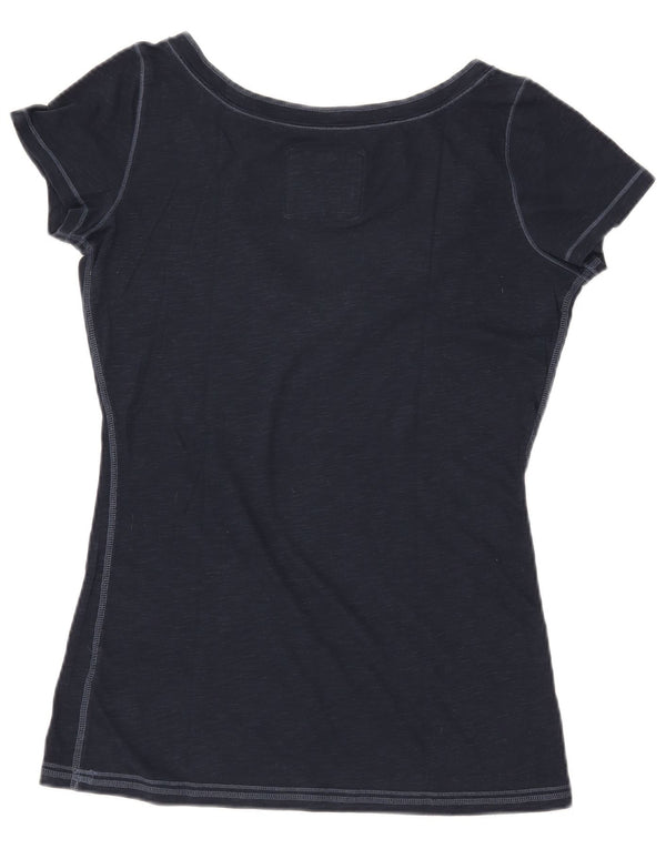 ABERCROMBIE & FITCH Womens T-Shirt Top UK 16 Large Navy Blue Flecked
