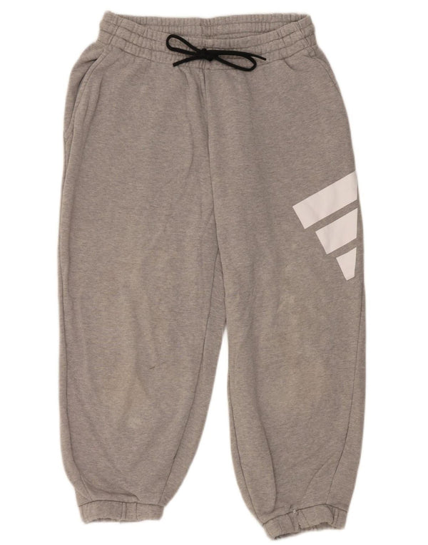 Adidas Womens Capri Loose Fit Tracksuit Trousers Joggers UK 14 Large Grey