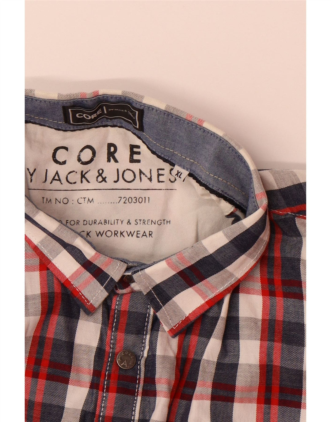 JACK & JONES Mens Workwear Short Sleeve Shirt XL Multicoloured Check