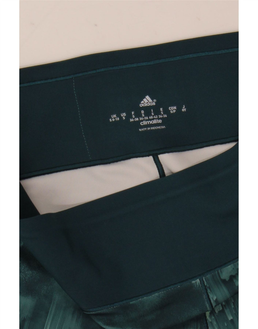 Adidas Womens Climalite Leggings UK 8/10 Small  Green Tie Dye