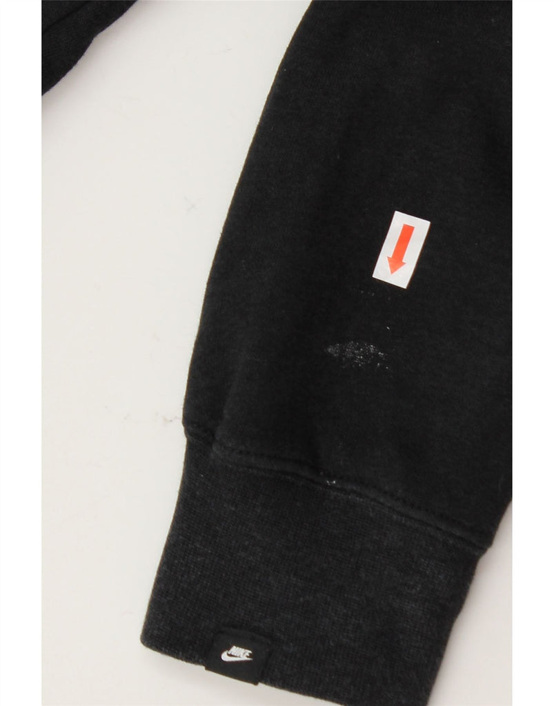 NIKE Womens Oversized Crop Graphic Hoodie Jumper UK 14 Medium Black Cotton Vintage Nike and Second-Hand Nike from Messina Hembry 