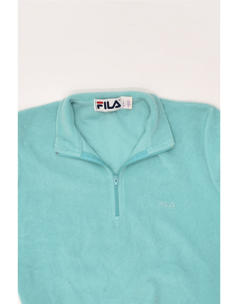 FILA Womens Fleece Bodysuit EU 36 Small Turquoise Polyester | Vintage Fila | Thrift | Second-Hand Fila | Used Clothing | Messina Hembry 