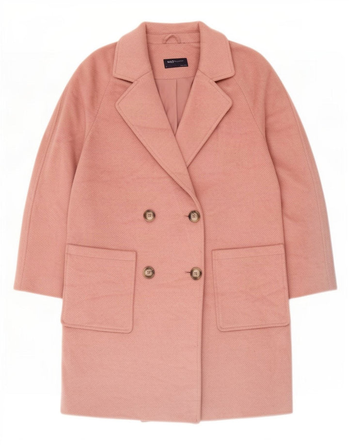 Marks & Spencer Womens Oversized Double Breasted Coat UK 10 Small Pink