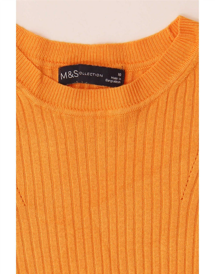 Marks & Spencer Womens Boat Neck Jumper Sweater UK 10 Small Orange