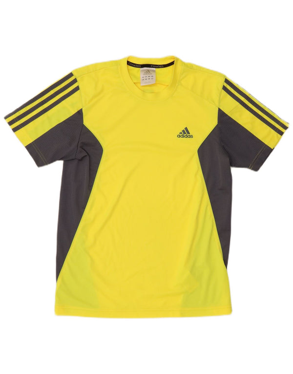 Adidas Mens Clima 365 T-Shirt Top Small Yellow Colourblock Polyester