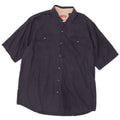 Wrangler Mens Short Sleeve Shirt XL Navy Blue Cotton