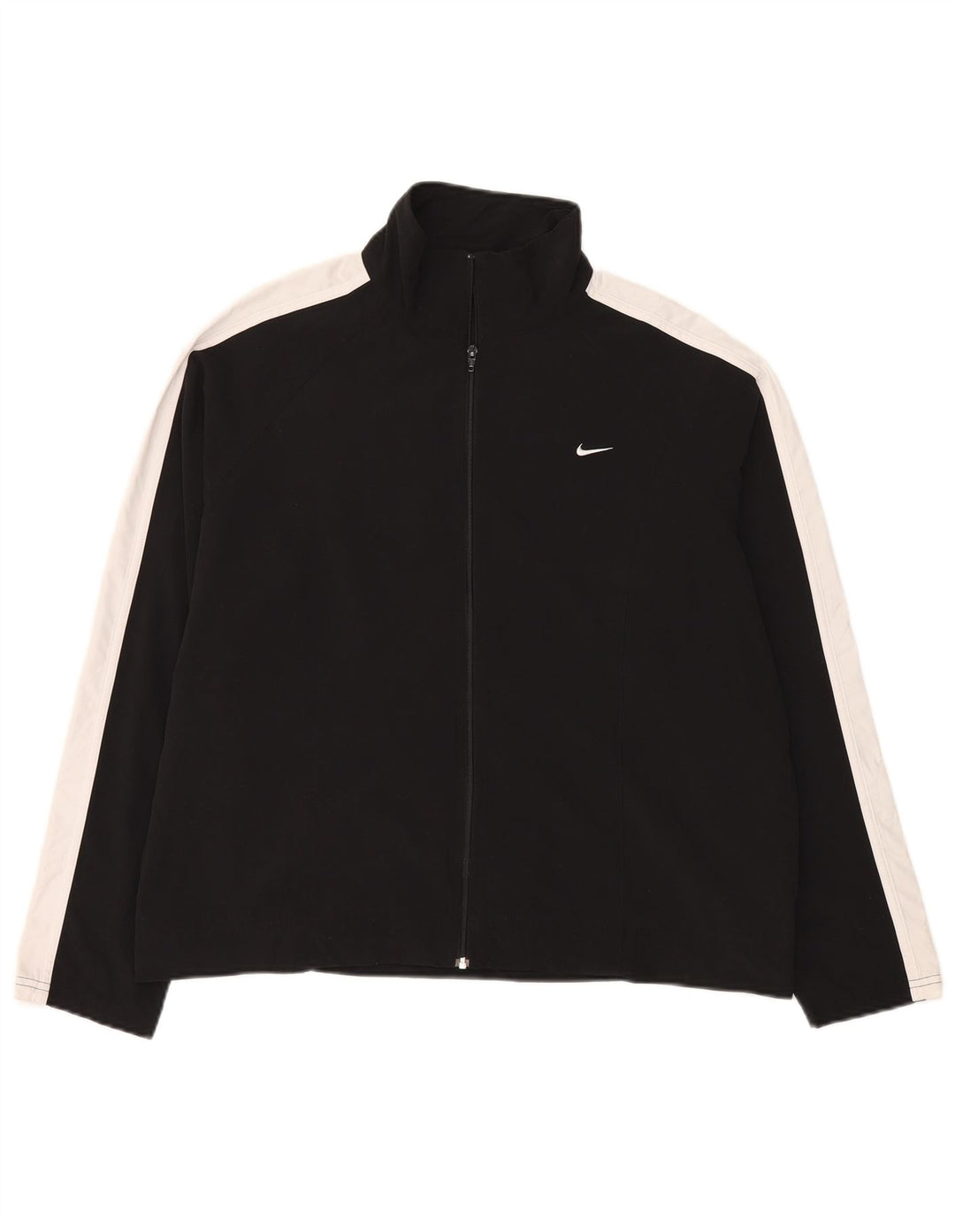 Nike Womens Tracksuit Top Jacket US 12/14 Large Black Colourblock Polyester