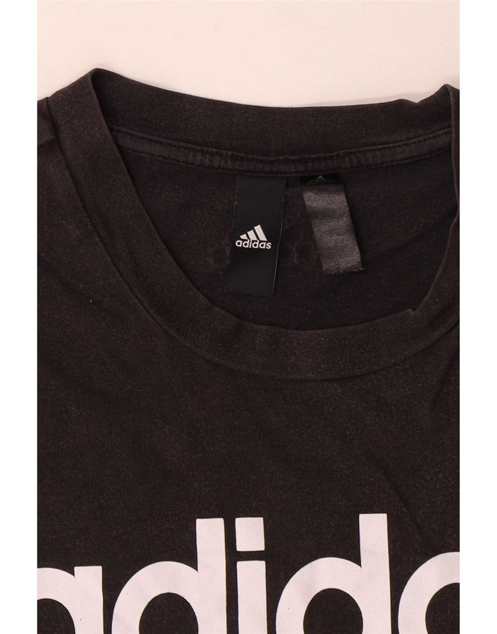 Adidas Mens Graphic T-Shirt Top Medium Black Cotton