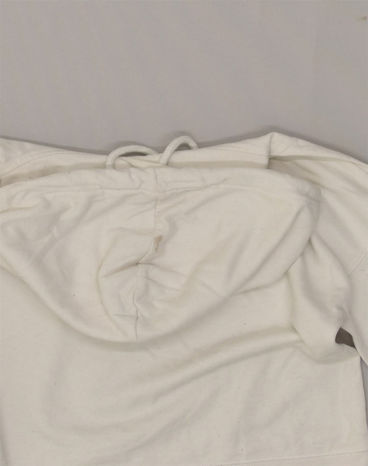 JACK WILLS Womens Graphic Crop Hoodie Jumper UK 8 Small  White Cotton | Vintage Jack Wills | Thrift | Second-Hand Jack Wills | Used Clothing | Messina Hembry 