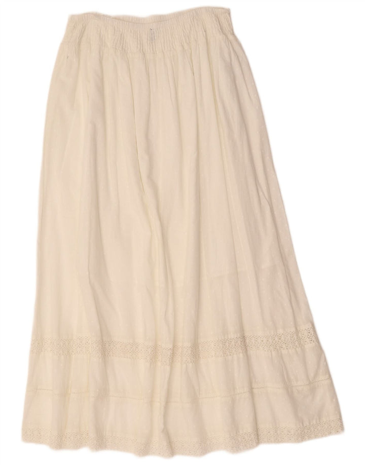 BENETTON Womens High Waist Gypsy Skirt W28 Medium White Spotted