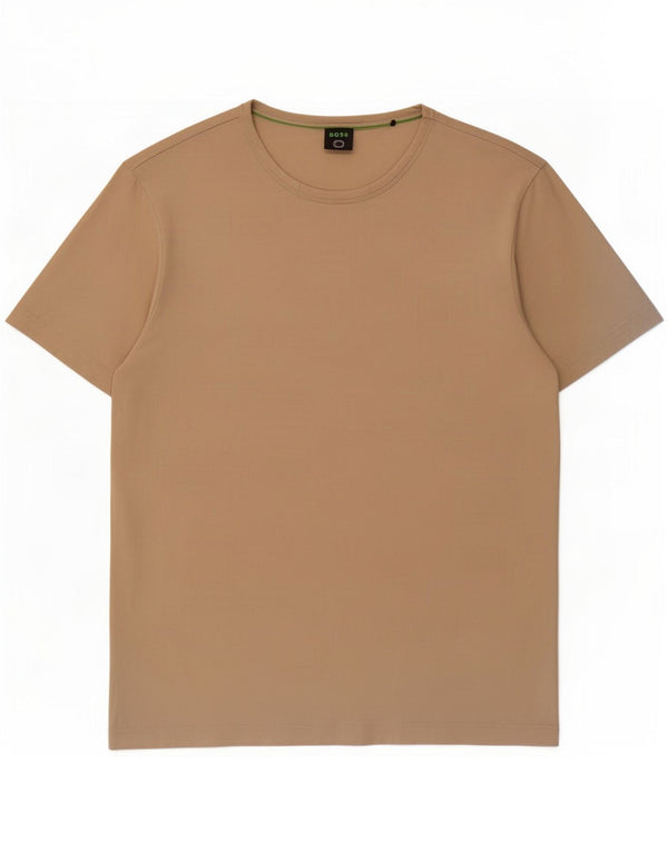 Hugo Boss Mens T-Shirt Top Medium Beige Cotton